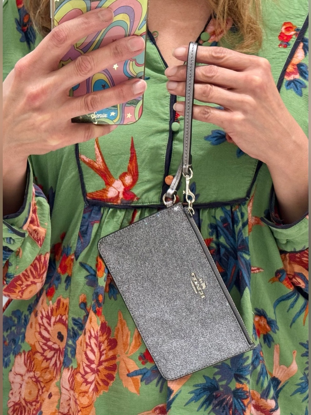 Coach gunmetal glitter wristlet - Picture 10 of 10